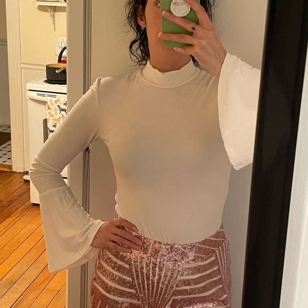 White Bell Sleeve bodysuit